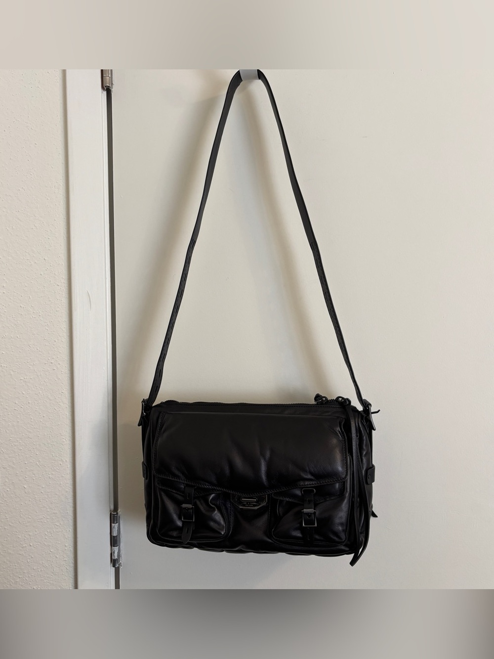 Rag & bone black gunmetal puffy field messenger bag - Picture 2 of 16